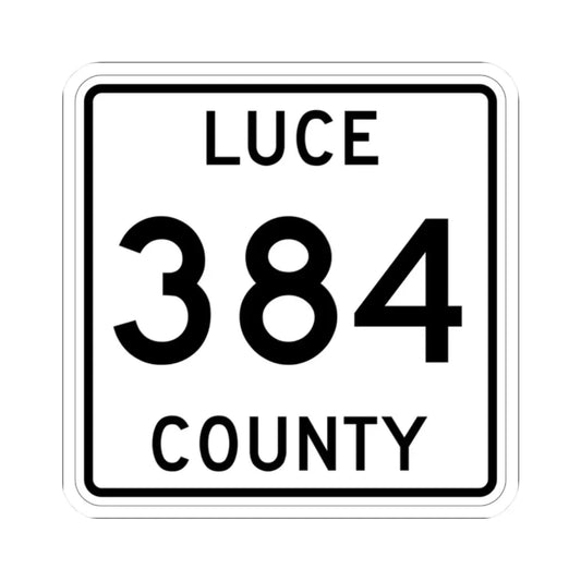 Michigan 384 Luce County (Michigan) (Road Sign) STICKER Vinyl Kiss-Cut Decal 2 Inch White - The Sticker Space