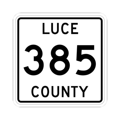Michigan 385 Luce County (Michigan) (Road Sign) STICKER Vinyl Kiss-Cut Decal 3 Inch White - The Sticker Space