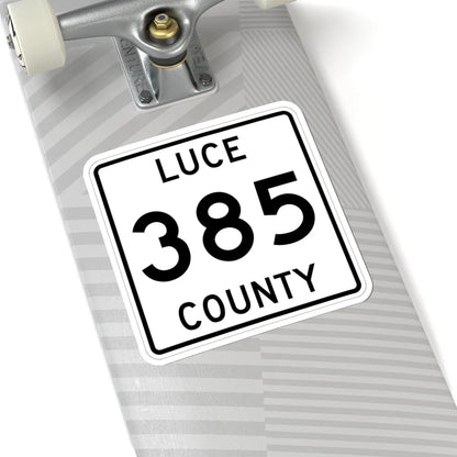 Michigan 385 Luce County (Michigan) (Road Sign) STICKER Vinyl Kiss-Cut Decal - The Sticker Space