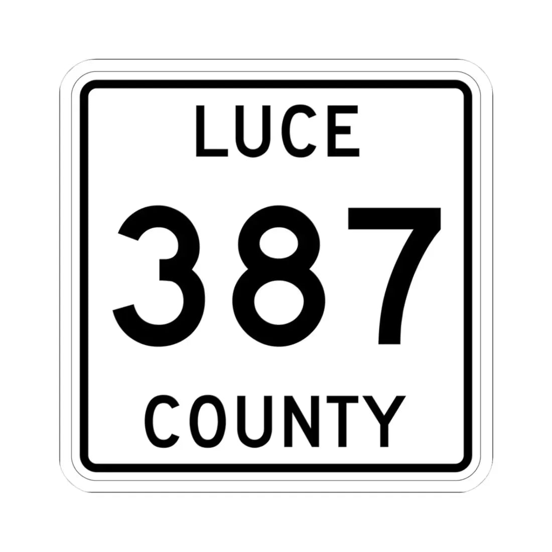 Michigan 387 Luce County (Michigan) (Road Sign) STICKER Vinyl Kiss-Cut Decal 3 Inch White - The Sticker Space