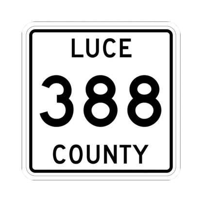 Michigan 388 Luce County (Michigan) (Road Sign) STICKER Vinyl Kiss-Cut Decal 2 Inch White - The Sticker Space