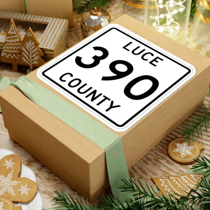 Michigan 390 Luce County (Michigan) (Road Sign) STICKER Vinyl Kiss-Cut Decal - The Sticker Space