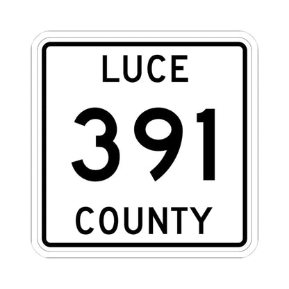 Michigan 391 Luce County (Michigan) (Road Sign) STICKER Vinyl Kiss-Cut Decal 4 Inch White - The Sticker Space