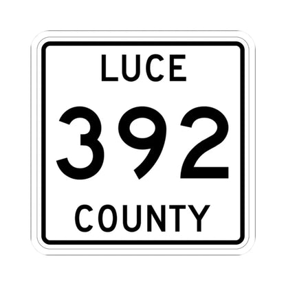 Michigan 392 Luce County (Michigan) (Road Sign) STICKER Vinyl Kiss-Cut Decal 2 Inch White - The Sticker Space