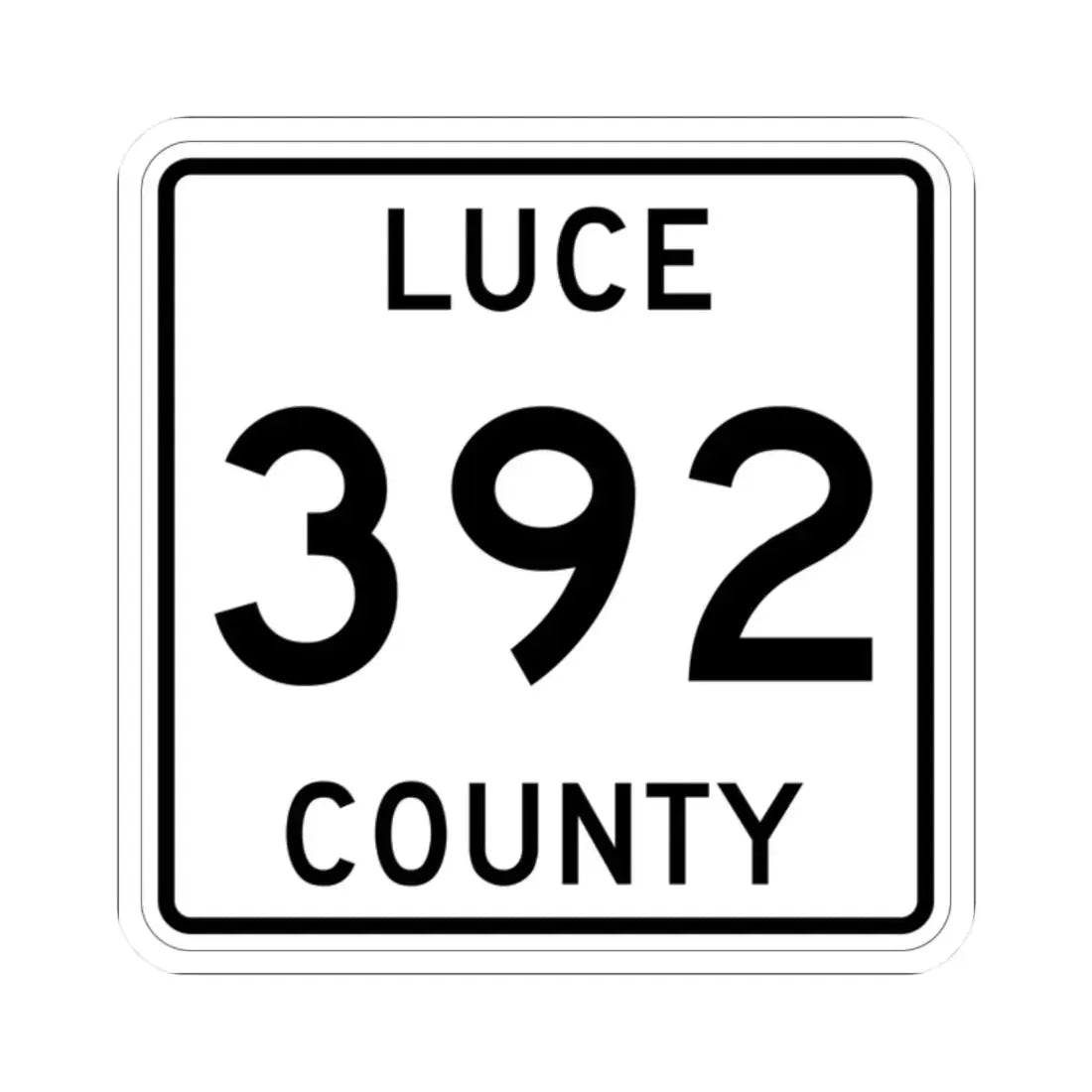 Michigan 392 Luce County (Michigan) (Road Sign) STICKER Vinyl Kiss-Cut Decal - The Sticker Space