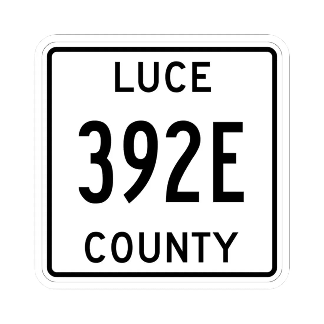 Michigan 392E Luce County (Michigan) (Road Sign) STICKER Vinyl Kiss-Cut Decal 2 Inch White - The Sticker Space