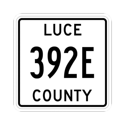 Michigan 392E Luce County (Michigan) (Road Sign) STICKER Vinyl Kiss-Cut Decal 2 Inch White - The Sticker Space