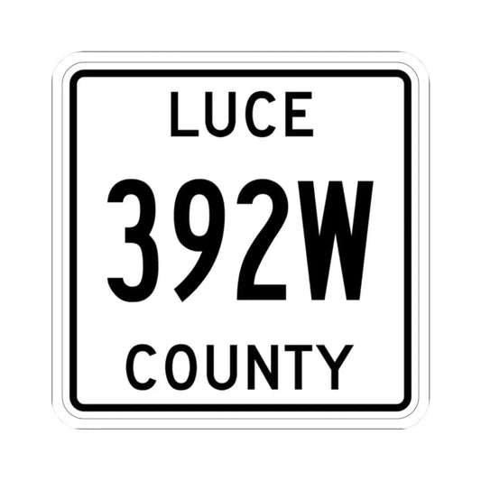 Michigan 392W Luce County (Michigan) (Road Sign) STICKER Vinyl Kiss-Cut Decal 2 Inch White - The Sticker Space