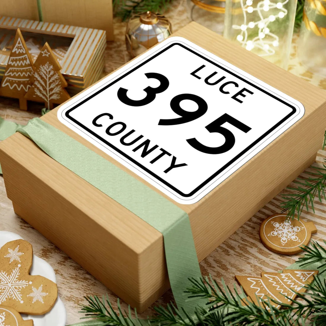 Michigan 395 Luce County (Michigan) (Road Sign) STICKER Vinyl Kiss-Cut Decal - The Sticker Space