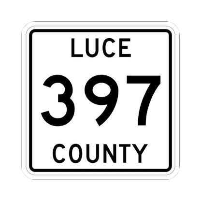 Michigan 397 Luce County (Michigan) (Road Sign) STICKER Vinyl Kiss-Cut Decal 3 Inch White - The Sticker Space