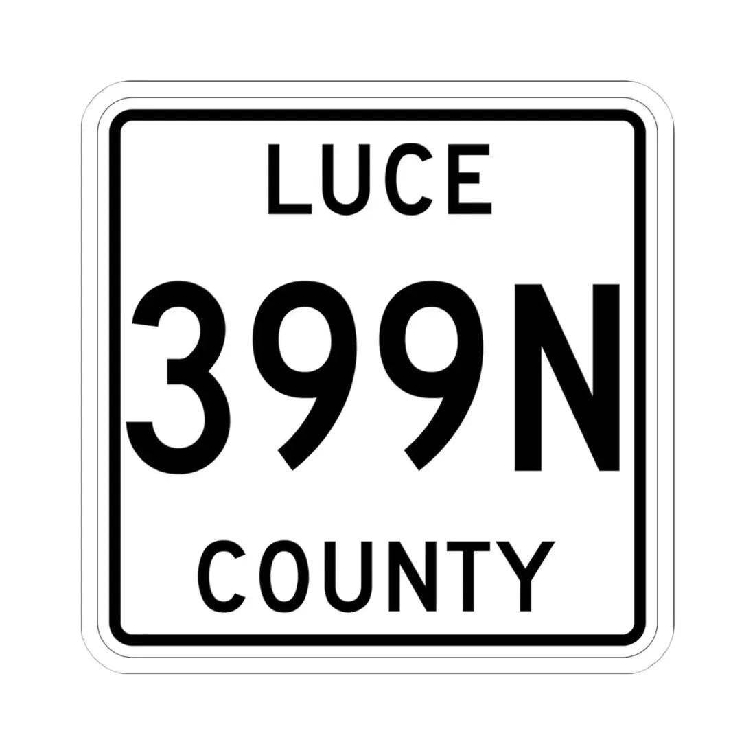Michigan 399N Luce County (Michigan) (Road Sign) STICKER Vinyl Kiss-Cut Decal 4 Inch White - The Sticker Space