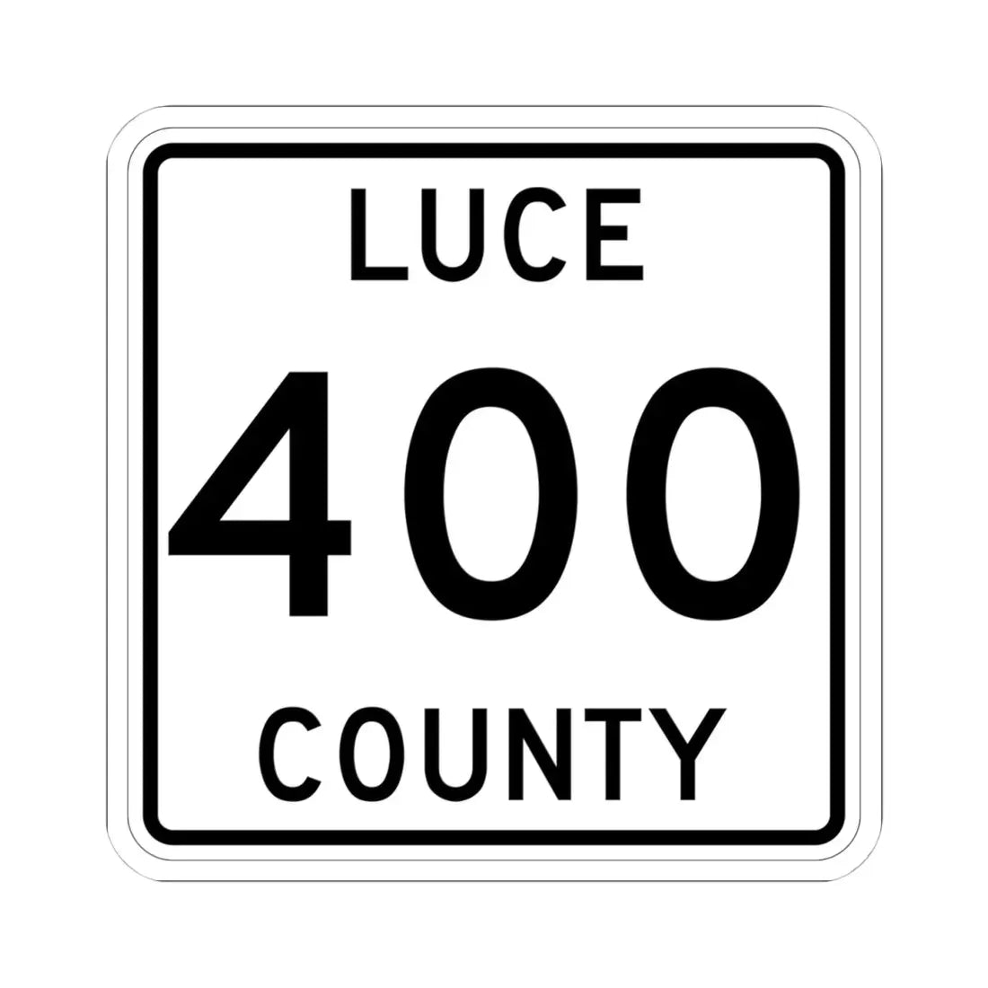 Michigan 400 Luce County (Michigan) (Road Sign) STICKER Vinyl Kiss-Cut Decal 4 Inch White - The Sticker Space