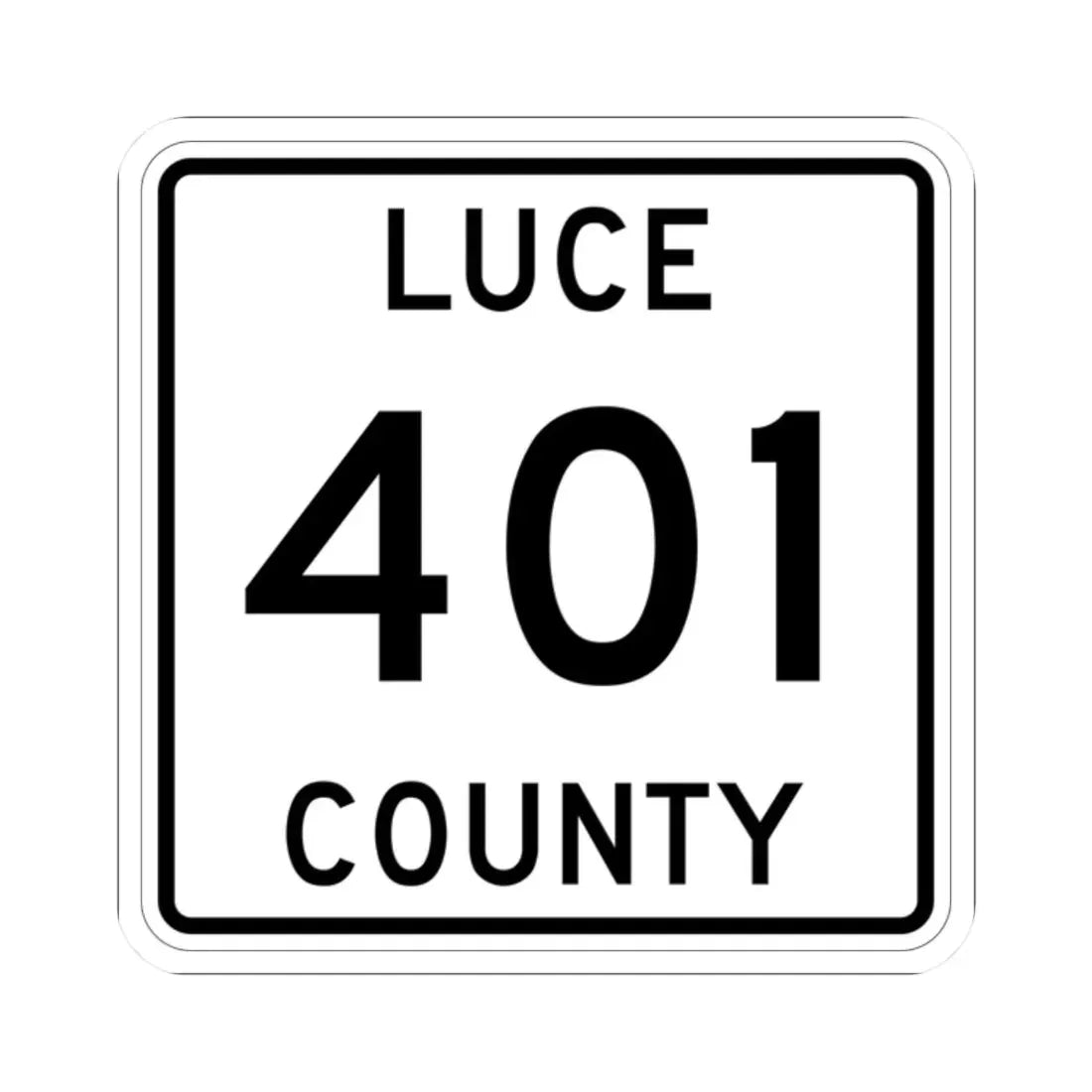 Michigan 401 Luce County (Michigan) (Road Sign) STICKER Vinyl Kiss-Cut Decal 2 Inch White - The Sticker Space