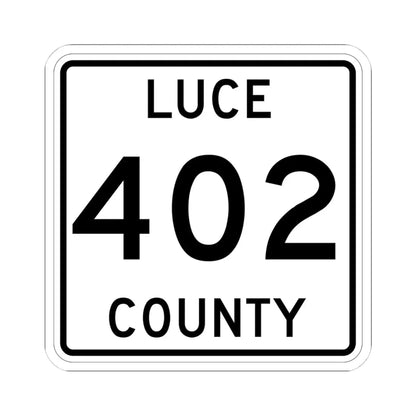 Michigan 402 Luce County (Michigan) (Road Sign) STICKER Vinyl Kiss-Cut Decal 4 Inch White - The Sticker Space