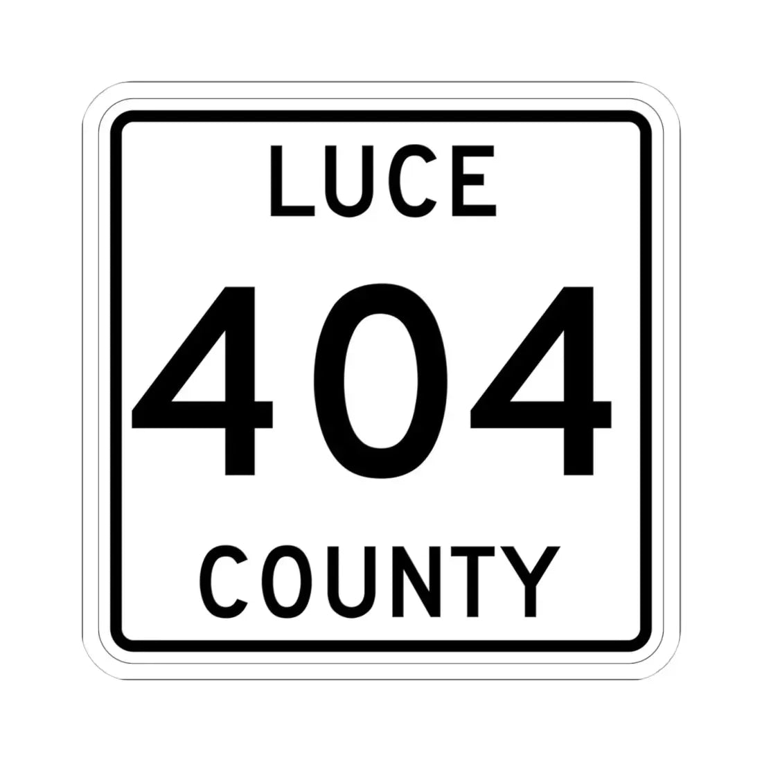 Michigan 404 Luce County (Michigan) (Road Sign) STICKER Vinyl Kiss-Cut Decal 4 Inch White - The Sticker Space