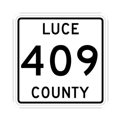 Michigan 409 Luce County (Michigan) (Road Sign) STICKER Vinyl Kiss-Cut Decal 2 Inch White - The Sticker Space