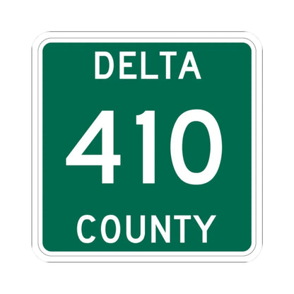 Michigan 410 Delta County (Michigan) (Road Sign) STICKER Vinyl Kiss-Cut Decal 2 Inch White - The Sticker Space