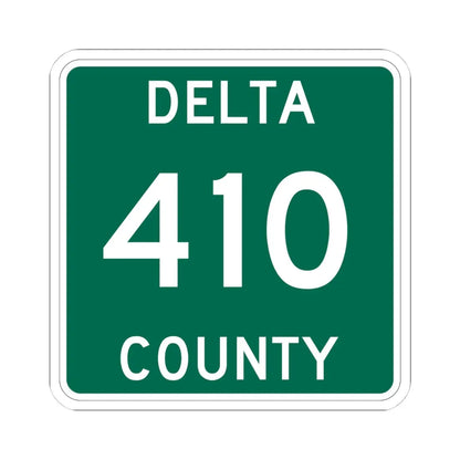 Michigan 410 Delta County (Michigan) (Road Sign) STICKER Vinyl Kiss-Cut Decal 4 Inch White - The Sticker Space