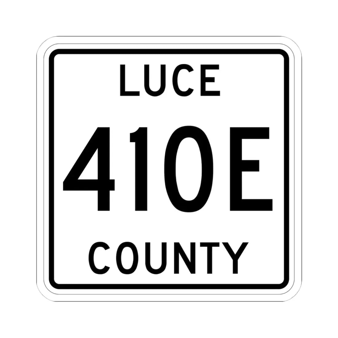Michigan 410E Luce County (Michigan) (Road Sign) STICKER Vinyl Kiss-Cut Decal 4 Inch White - The Sticker Space