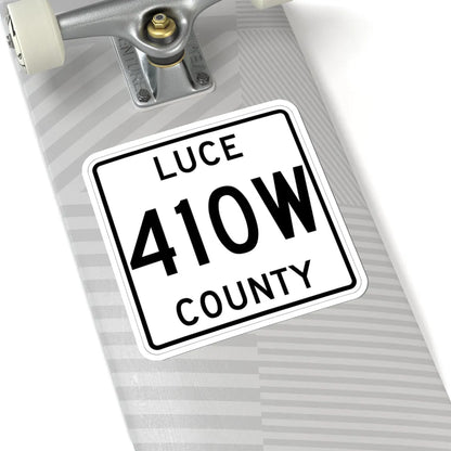Michigan 410W Luce County (Michigan) (Road Sign) STICKER Vinyl Kiss-Cut Decal - The Sticker Space