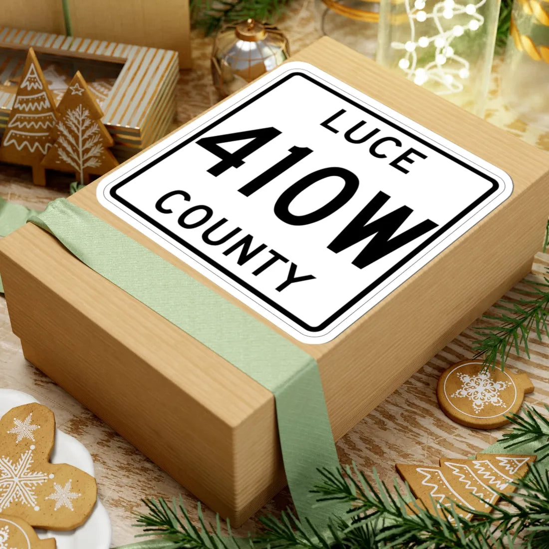 Michigan 410W Luce County (Michigan) (Road Sign) STICKER Vinyl Kiss-Cut Decal - The Sticker Space