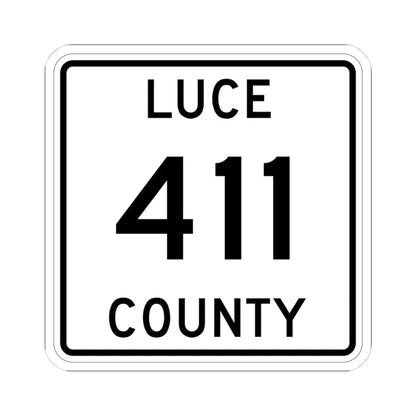 Michigan 411 Luce County (Michigan) (Road Sign) STICKER Vinyl Kiss-Cut Decal 4 Inch White - The Sticker Space