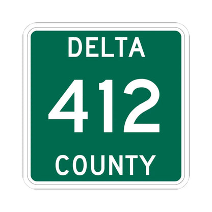 Michigan 412 Delta County (Michigan) (Road Sign) STICKER Vinyl Kiss-Cut Decal 4 Inch White - The Sticker Space
