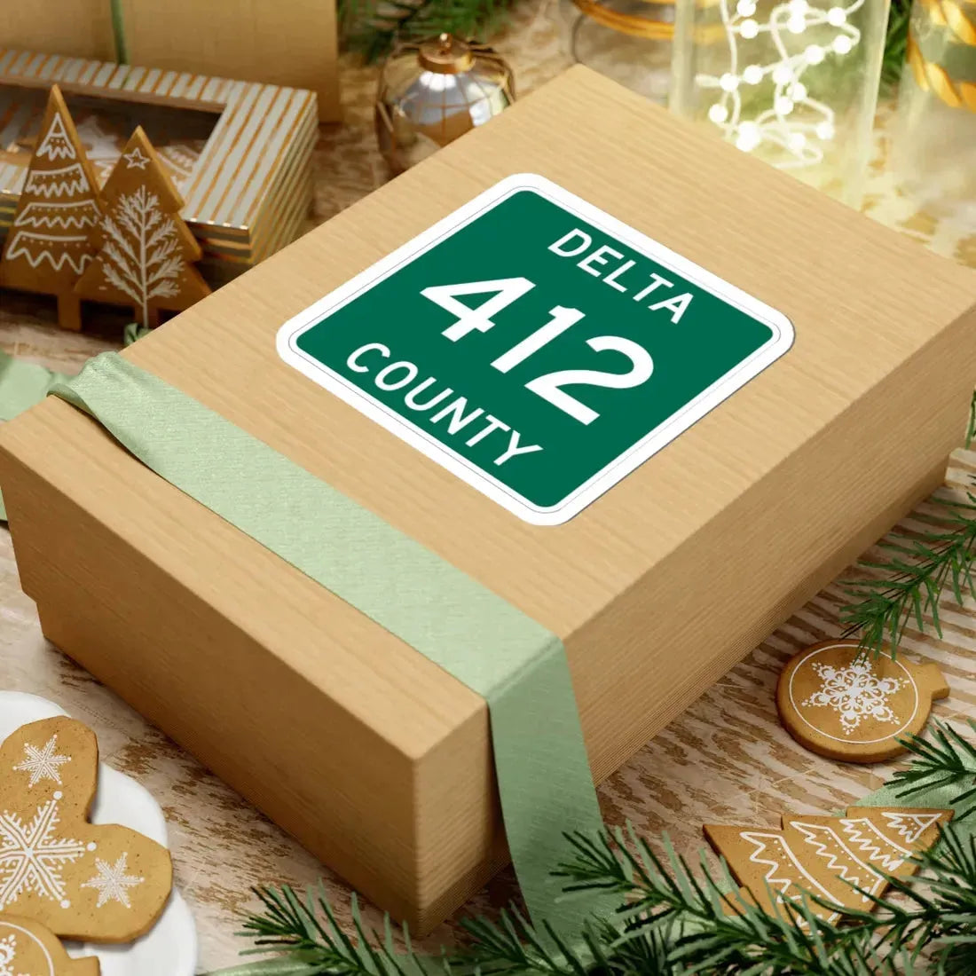 Michigan 412 Delta County (Michigan) (Road Sign) STICKER Vinyl Kiss-Cut Decal - The Sticker Space