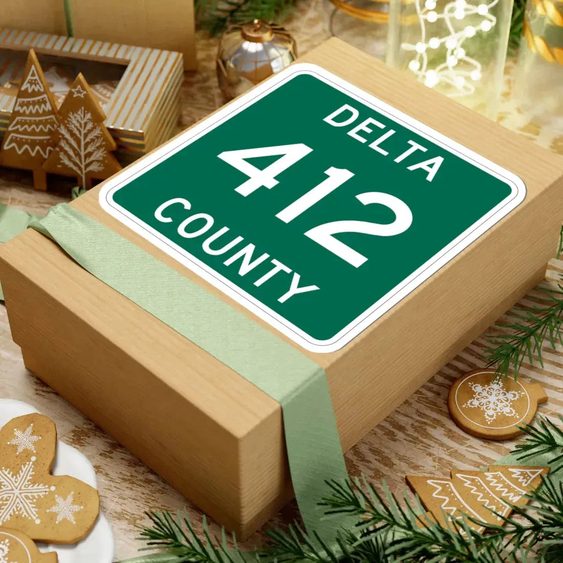 Michigan 412 Delta County (Michigan) (Road Sign) STICKER Vinyl Kiss-Cut Decal - The Sticker Space