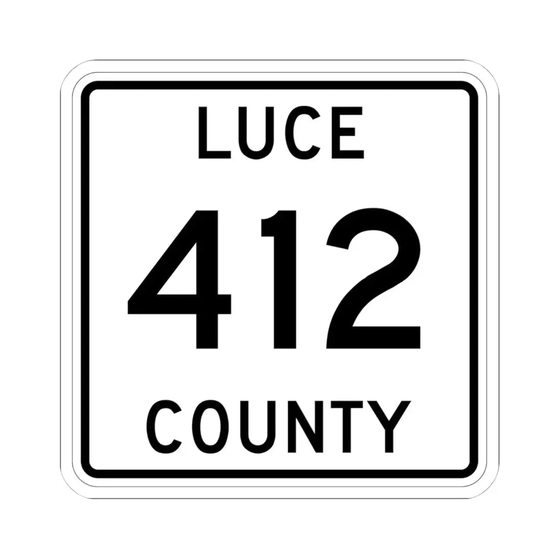 Michigan 412 Luce County (Michigan) (Road Sign) STICKER Vinyl Kiss-Cut Decal - The Sticker Space