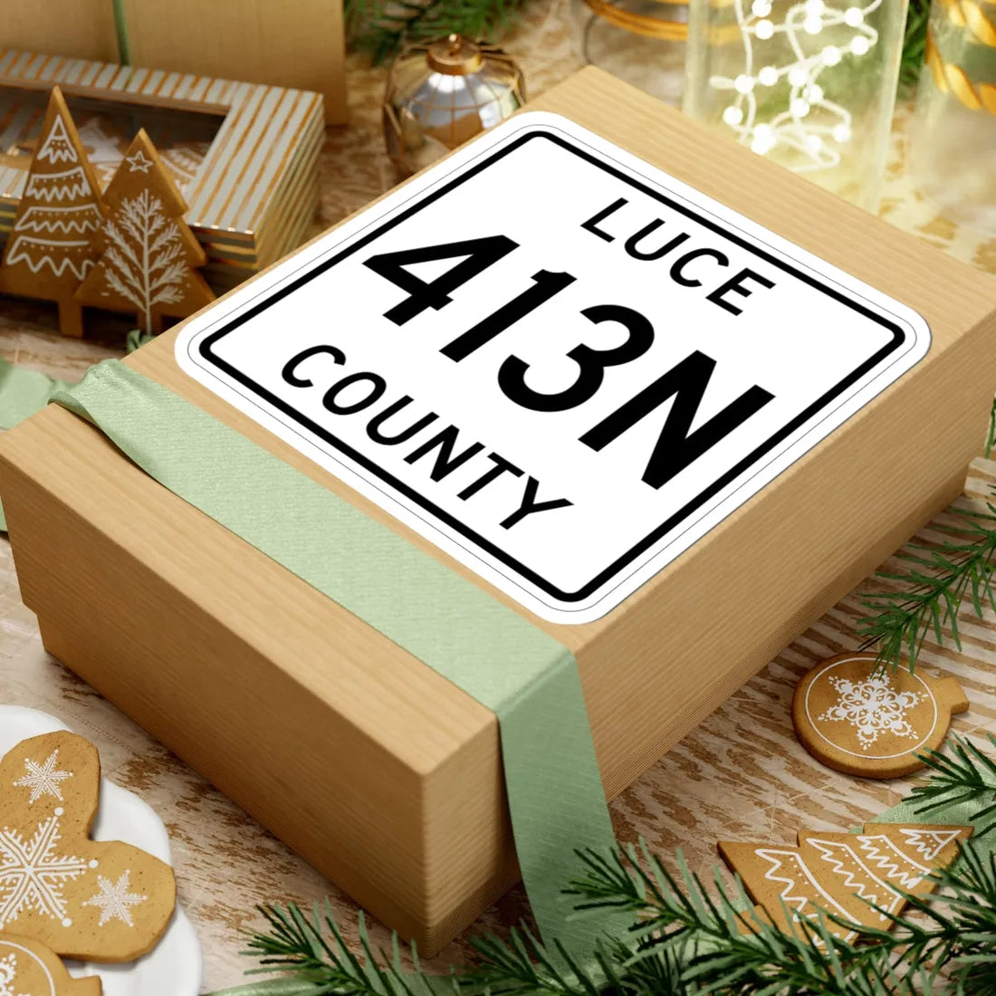 Michigan 413N Luce County (Michigan) (Road Sign) STICKER Vinyl Kiss-Cut Decal - The Sticker Space