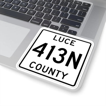 Michigan 413N Luce County (Michigan) (Road Sign) STICKER Vinyl Kiss-Cut Decal - The Sticker Space