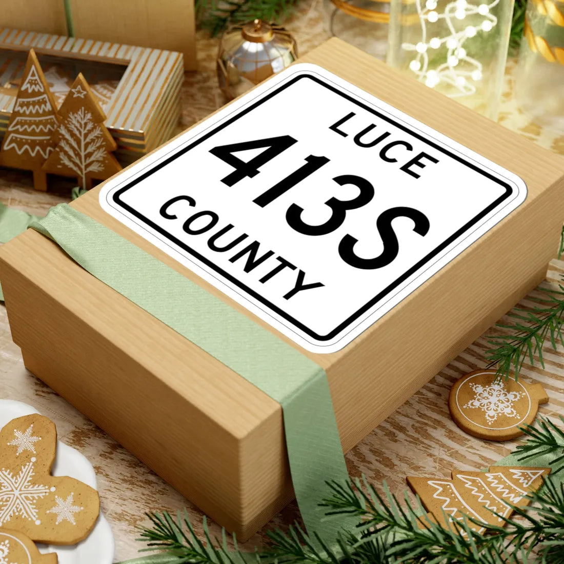 Michigan 413S Luce County (Michigan) (Road Sign) STICKER Vinyl Kiss-Cut Decal - The Sticker Space