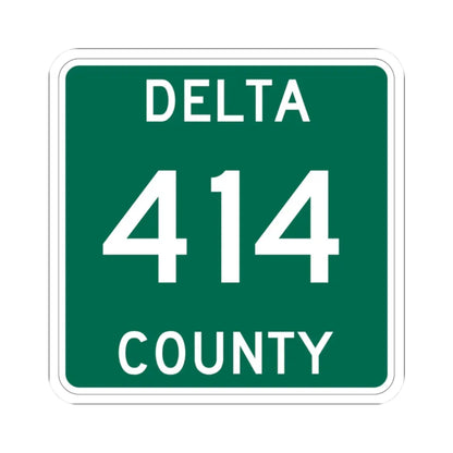 Michigan 414 Delta County (Michigan) (Road Sign) STICKER Vinyl Kiss-Cut Decal 2 Inch White - The Sticker Space