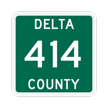 Michigan 414 Delta County (Michigan) (Road Sign) STICKER Vinyl Kiss-Cut Decal 4 Inch White - The Sticker Space