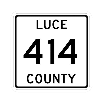Michigan 414 Luce County (Michigan) (Road Sign) STICKER Vinyl Kiss-Cut Decal 2 Inch White - The Sticker Space