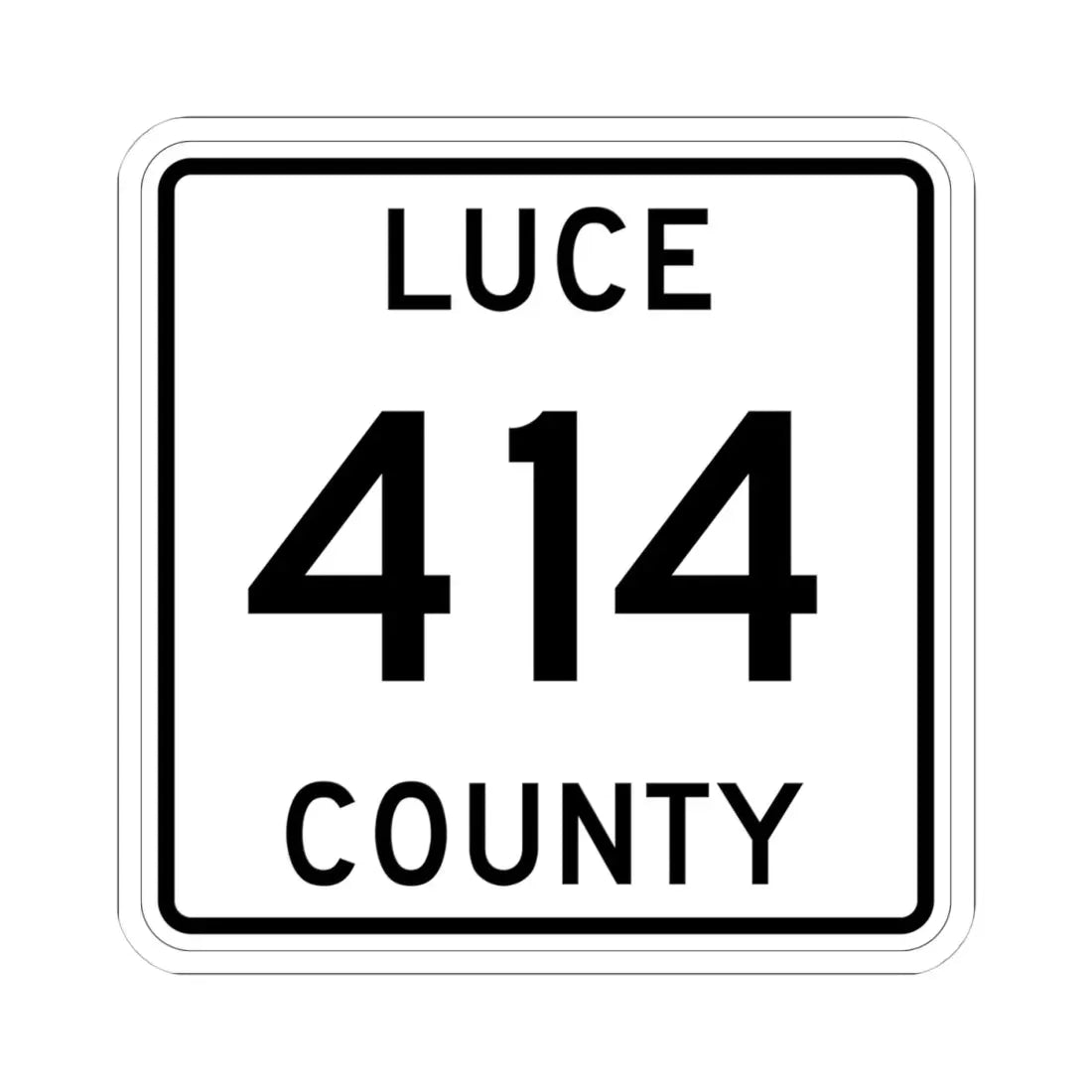 Michigan 414 Luce County (Michigan) (Road Sign) STICKER Vinyl Kiss-Cut Decal 4 Inch White - The Sticker Space