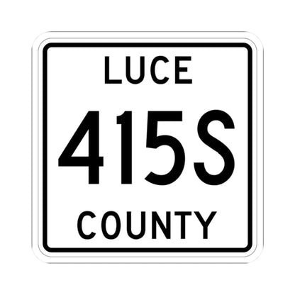 Michigan 415S Luce County (Michigan) (Road Sign) STICKER Vinyl Kiss-Cut Decal 2 Inch White - The Sticker Space