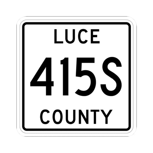 Michigan 415S Luce County (Michigan) (Road Sign) STICKER Vinyl Kiss-Cut Decal 2 Inch White - The Sticker Space