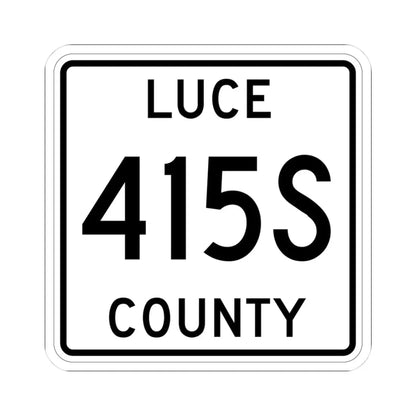 Michigan 415S Luce County (Michigan) (Road Sign) STICKER Vinyl Kiss-Cut Decal 3 Inch White - The Sticker Space