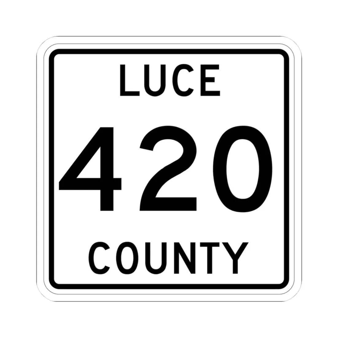 Michigan 420 Luce County (Michigan) (Road Sign) STICKER Vinyl Kiss-Cut Decal 3 Inch White - The Sticker Space