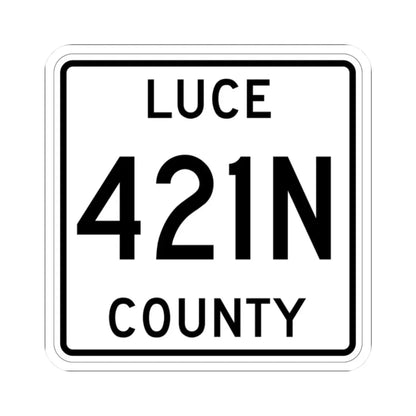 Michigan 421N Luce County (Michigan) (Road Sign) STICKER Vinyl Kiss-Cut Decal 2 Inch White - The Sticker Space