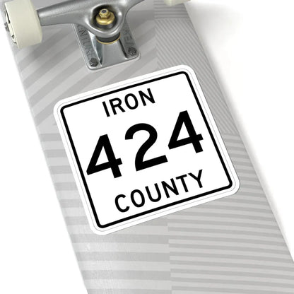 Michigan 424 Iron County (Michigan) (Road Sign) STICKER Vinyl Kiss-Cut Decal - The Sticker Space