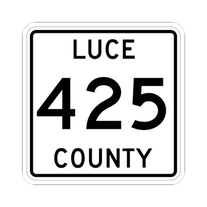 Michigan 425 Luce County (Michigan) (Road Sign) STICKER Vinyl Kiss-Cut Decal 4 Inch White - The Sticker Space