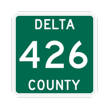 Michigan 426 Delta County (Michigan) (Road Sign) STICKER Vinyl Kiss-Cut Decal 2 Inch White - The Sticker Space