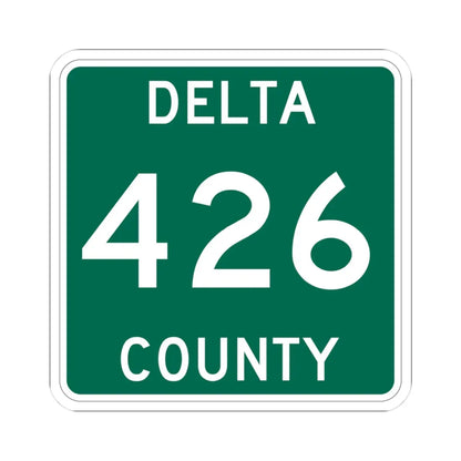 Michigan 426 Delta County (Michigan) (Road Sign) STICKER Vinyl Kiss-Cut Decal 3 Inch White - The Sticker Space