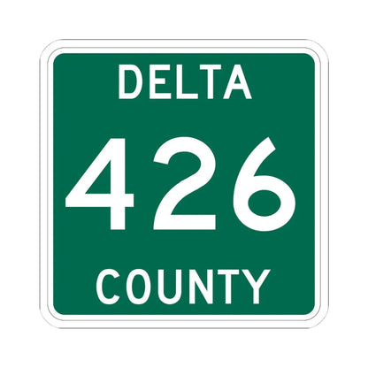 Michigan 426 Delta County (Michigan) (Road Sign) STICKER Vinyl Kiss-Cut Decal 4 Inch White - The Sticker Space
