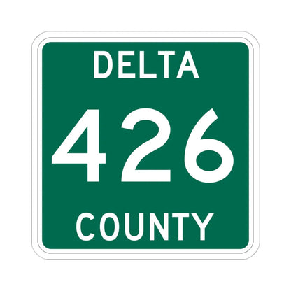Michigan 426 Delta County (Michigan) (Road Sign) STICKER Vinyl Kiss-Cut Decal 6 Inch White - The Sticker Space
