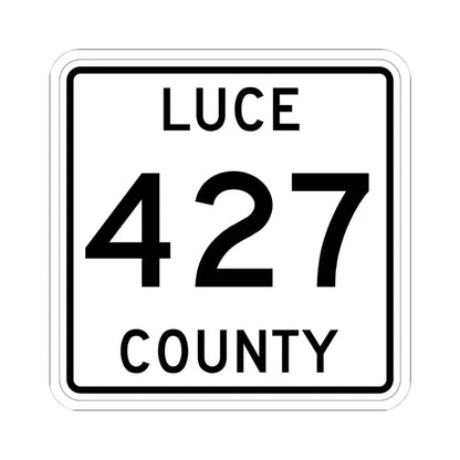 Michigan 427 Luce County (Michigan) (Road Sign) STICKER Vinyl Kiss-Cut Decal 4 Inch White - The Sticker Space