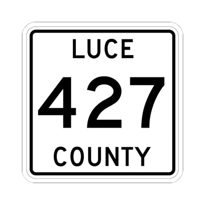 Michigan 427 Luce County (Michigan) (Road Sign) STICKER Vinyl Kiss-Cut Decal 6 Inch White - The Sticker Space